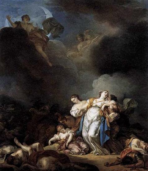 Anicet-Charles-Gabriel Lemonnier Apollo and Diana Attacking Niobe and her Children France oil painting art